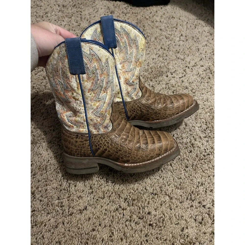 Boys Roper Faux Gator Cowboy Boots Size 13